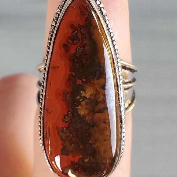 New Moroccan Seam Agate 925 Silver Ring. Size 8 - Picture 12 of 12